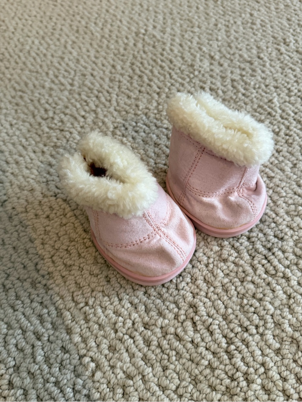 Build a bear Pink Faux-Shearling Booties